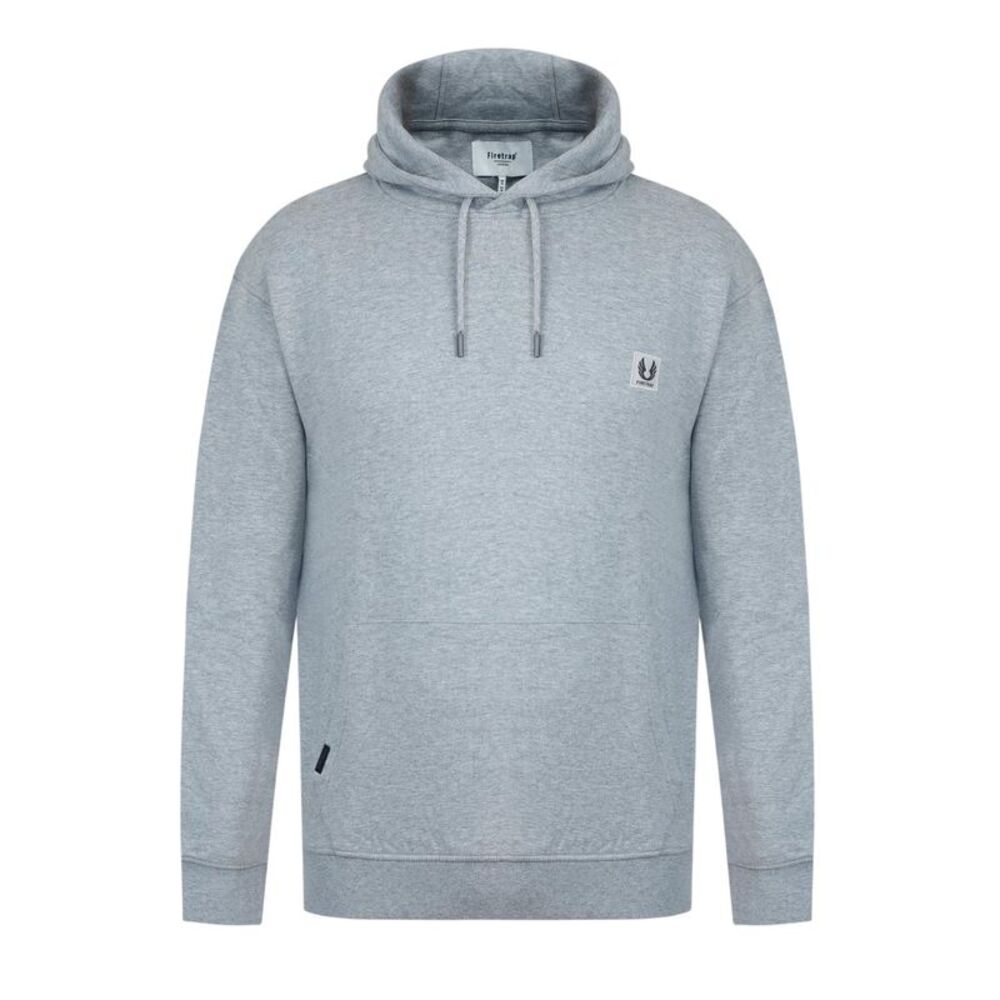 Firetrap Mens Drawstring Hoodie / Grey Marl Marl